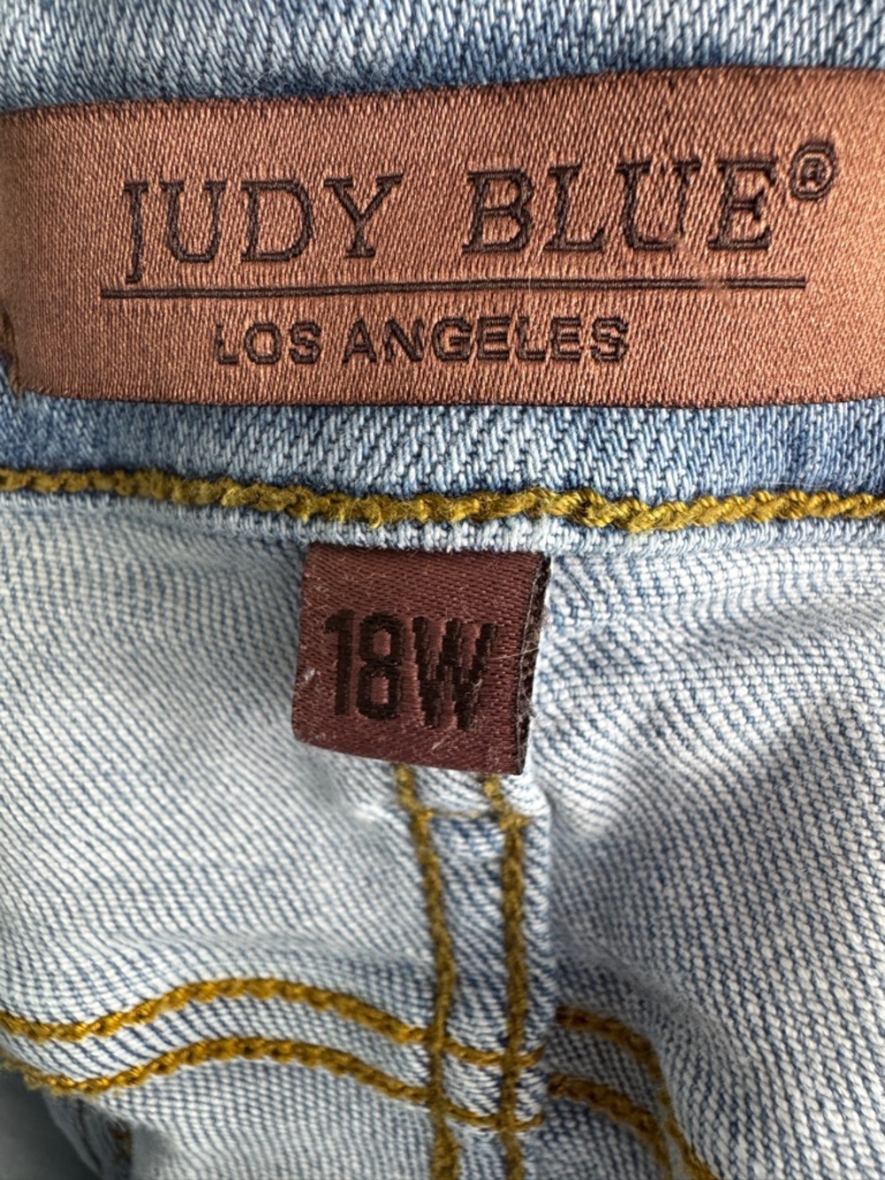 Judy Blue Bootcut Jeans 18W Plus Size Light Wash Stretch Denim High Rise Frayed - Picture 13 of 16